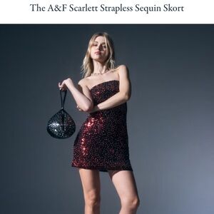 Abercrombie & Fitch Scarlet Strapless Sequin Mini Dress